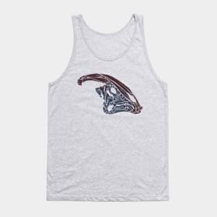 Floral Dinosaur Design - Parasaurolophus Tank Top